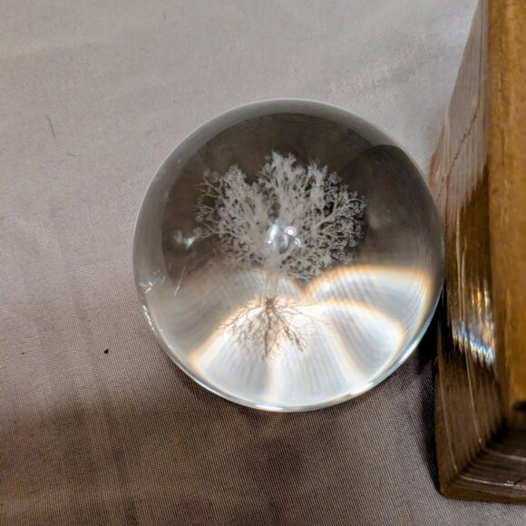 Glass Ball on Stand w Tree of life - Picture 2 of 3